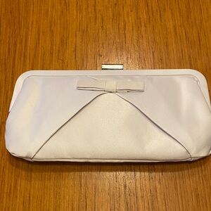 White satin clutch purse - EUC